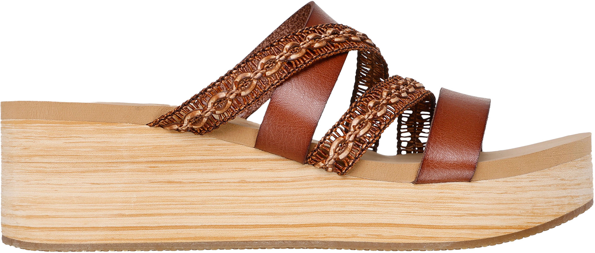 Women's Skechers Cali Summers Slide shown in Luggage (Brown)