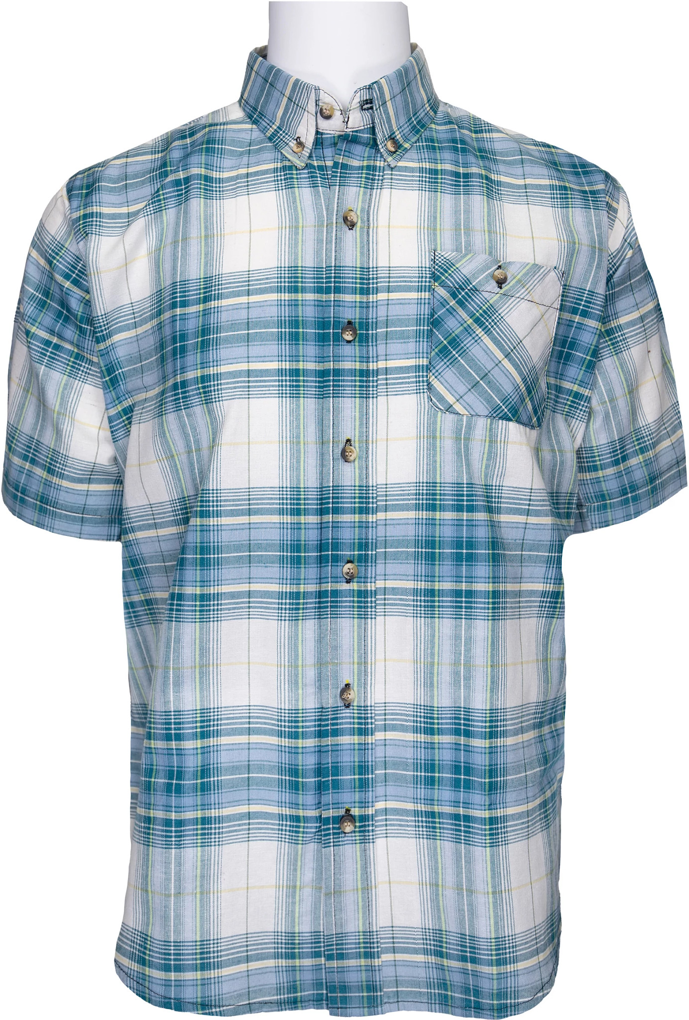 Men's Pacific Teaze Yarn Dyed Plaid Button Up Short Sleeve