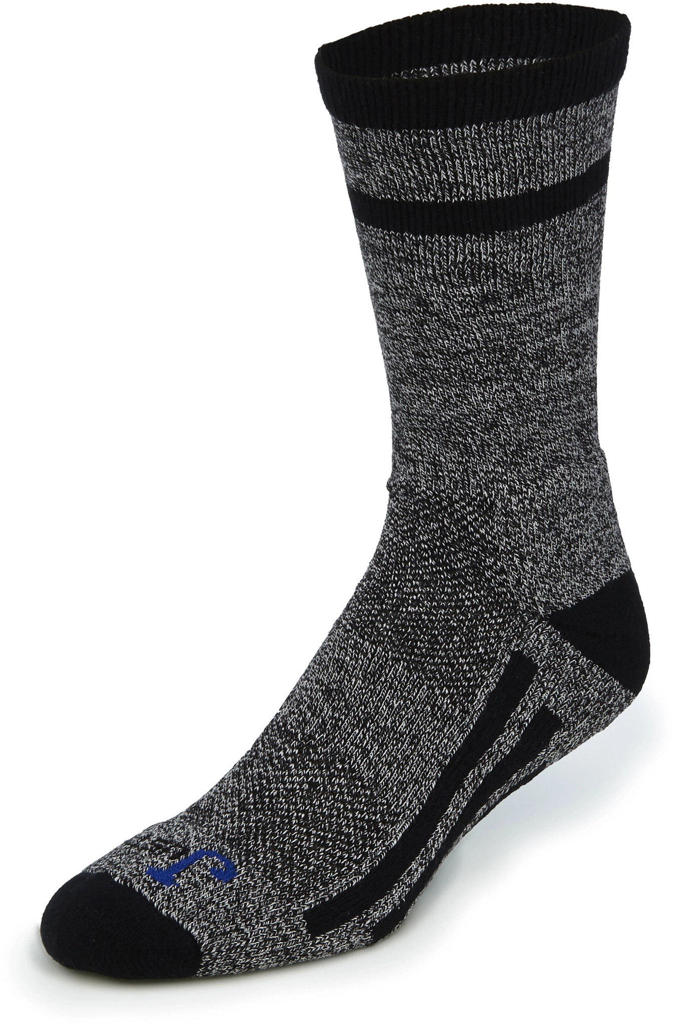 2-Pk Just Dry Wardrobe Crew Socks shown in Black/Grey (Grey)