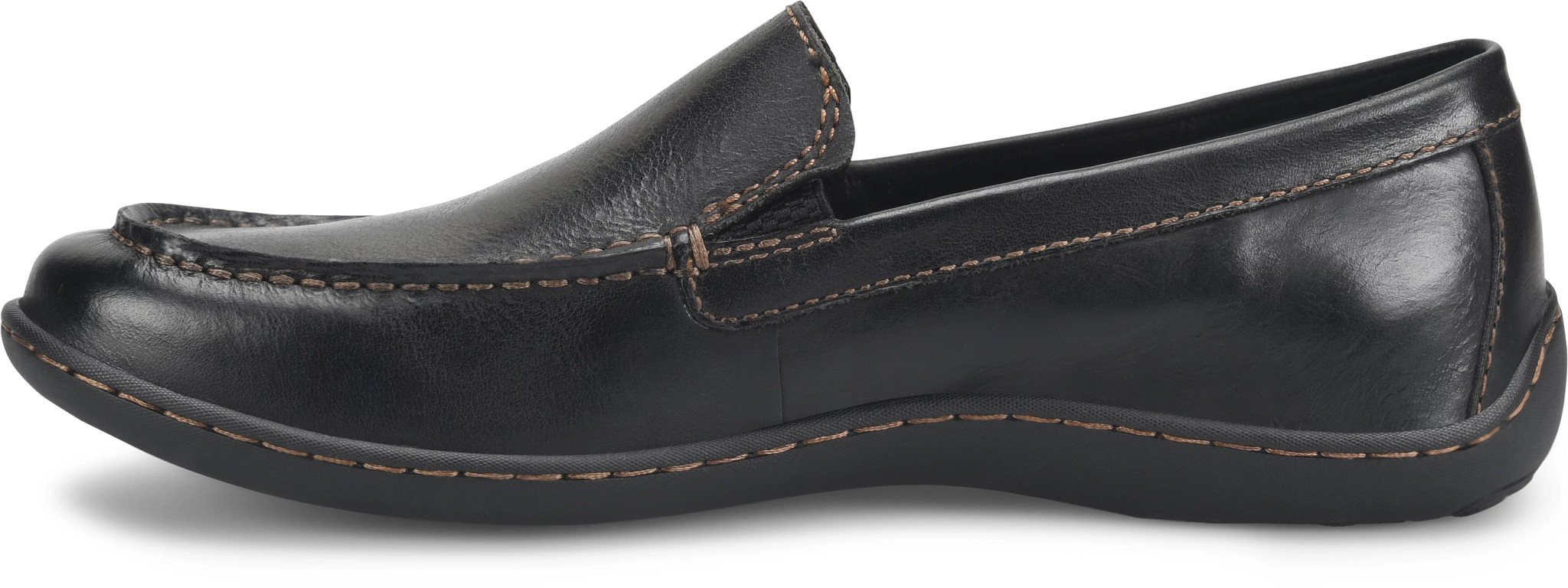 Born Shoes Mens 12 Black Leather Moc Toe Slip On Loafers Casual Comfort Walking Born Men main image 4