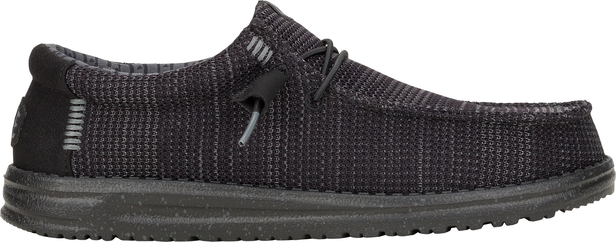Men's Hey Dude Wally Stretch shown in Black (Black)
