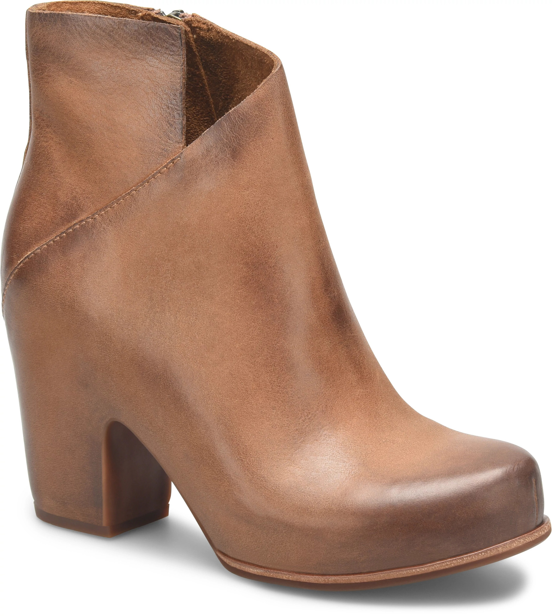 Kork Ease Brown outlet leather ankle Booties with heel Size 7