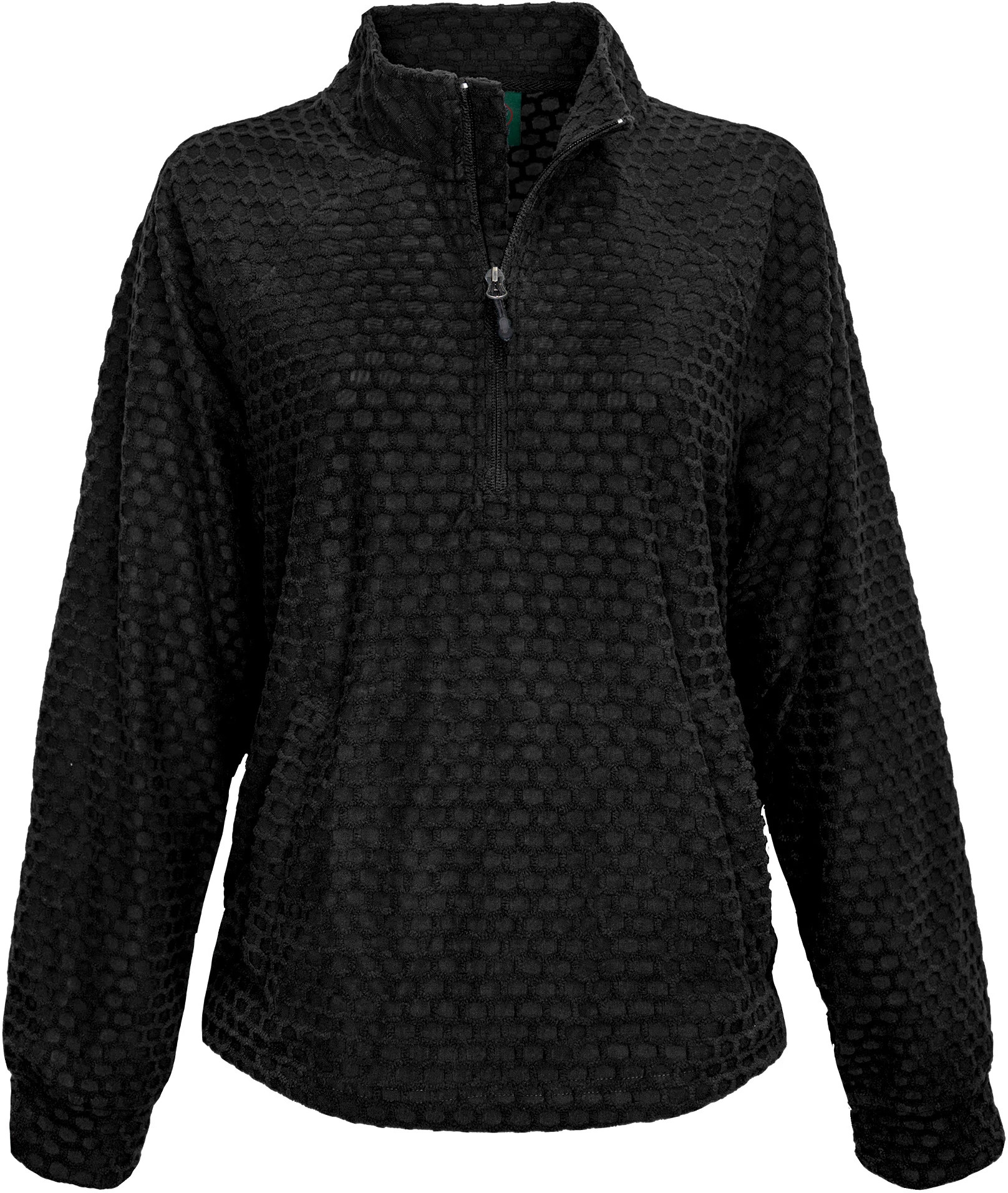 Women's Pacific Teaze Jacquard Balloon Sleeve Pullover shown in Black (Black)
