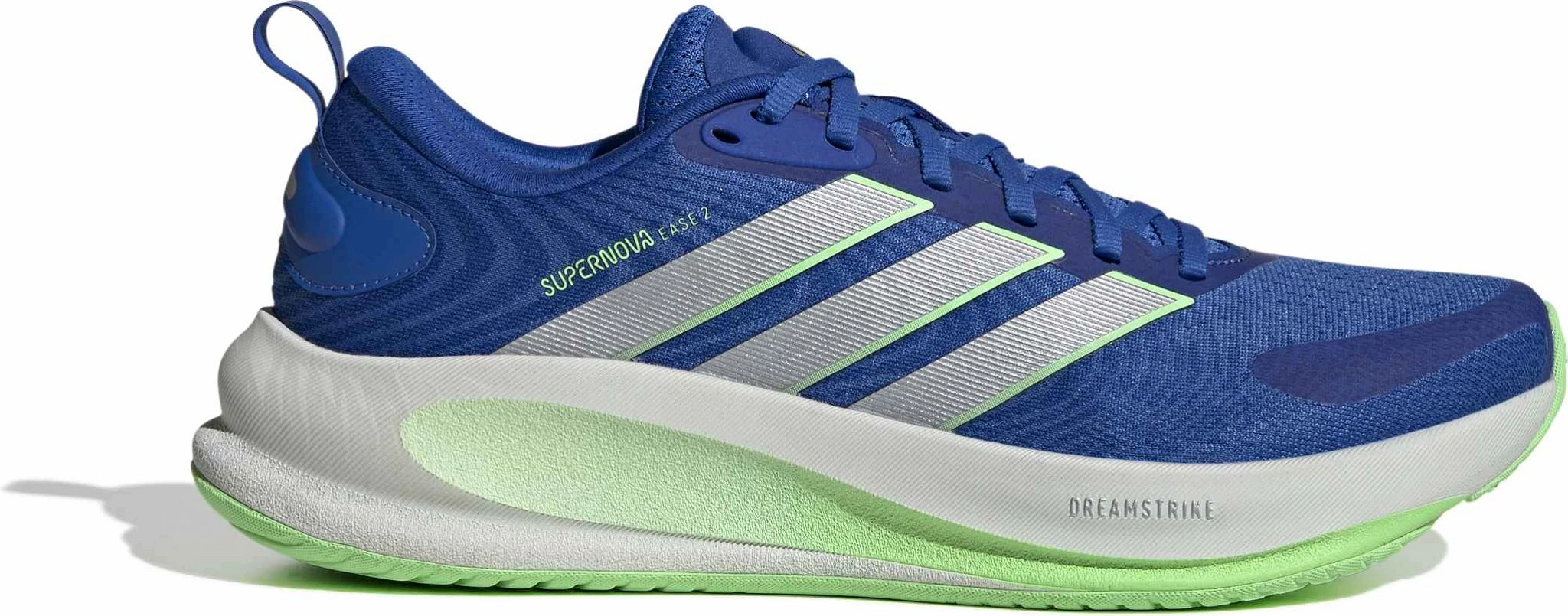 Men's Adidas Supernova Ease 2 Runner shown in Blue/Silver/Lime (Blue)