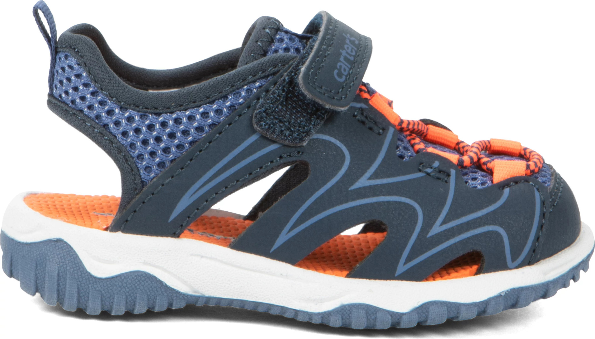 Toddler Boy's Carters Kwando 2 shown in Navy/Orange (Blue)