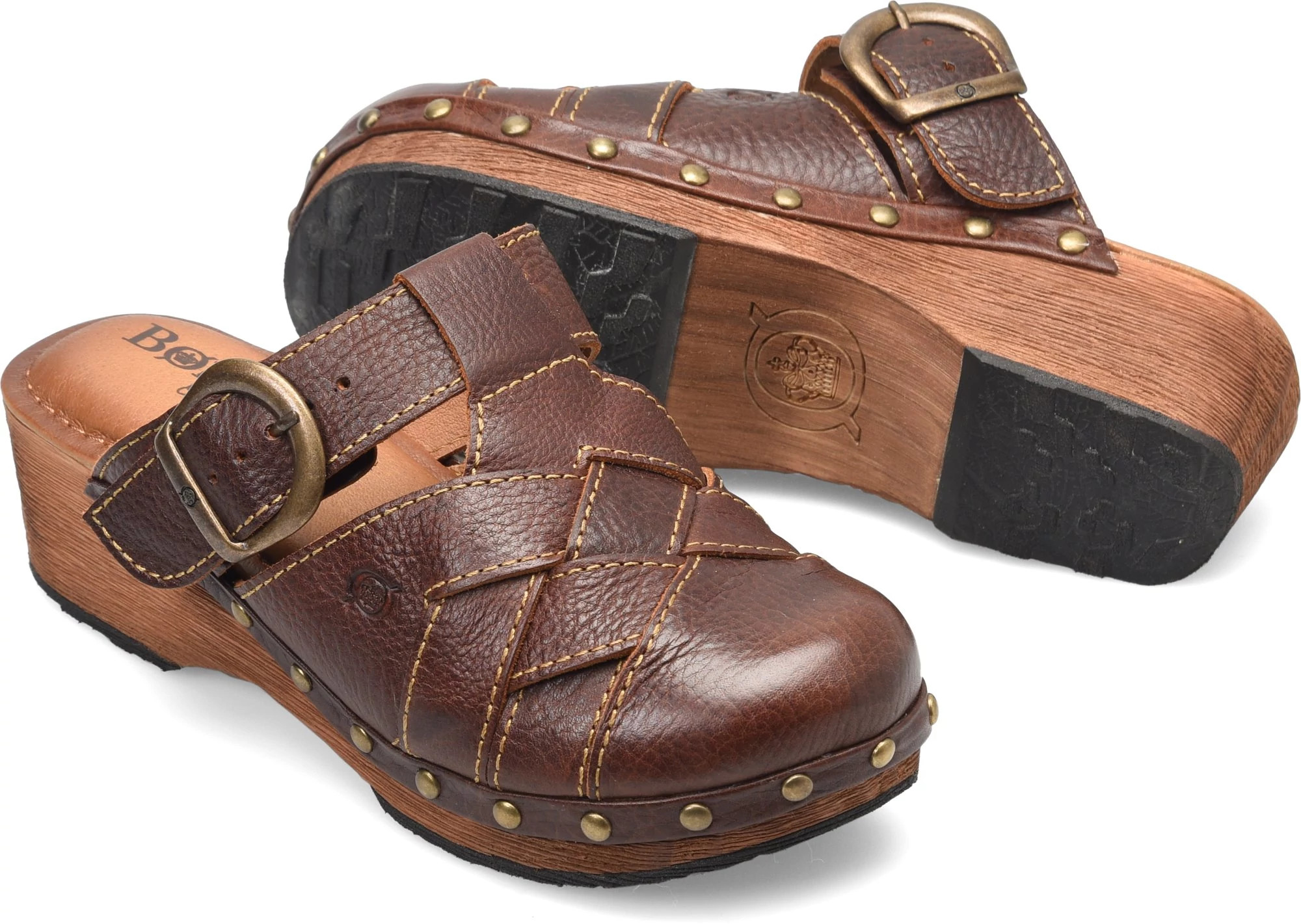 MARGARETA Swedish Wood Clog Sandals in Oiled Leather – BJORK Swedish Comfort