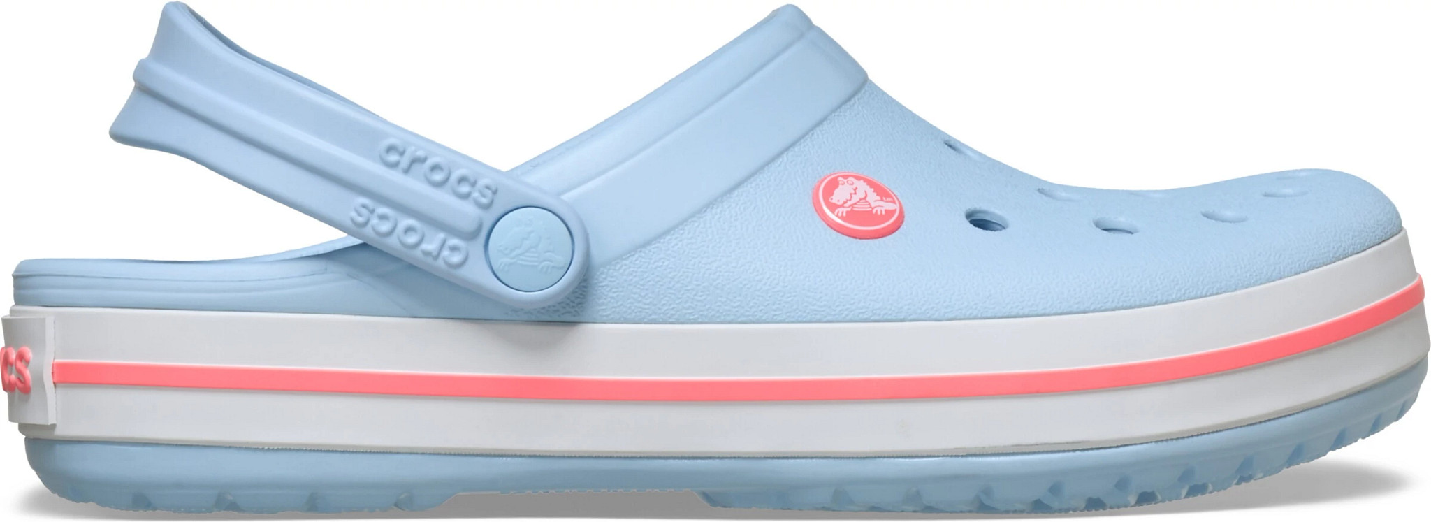 Women's Crocs Crocband Clog Blue Frost shown in Blue Frost (Blue)
