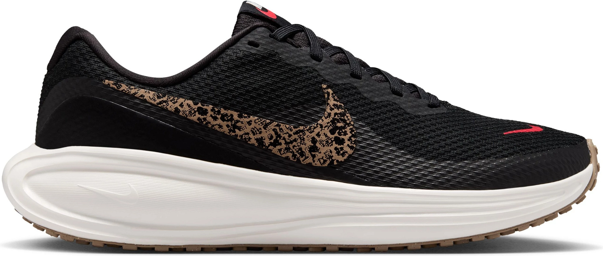 Women's Nike Revolution 8 Runner shown in Black/Leopard Multi/Red/ (Black)