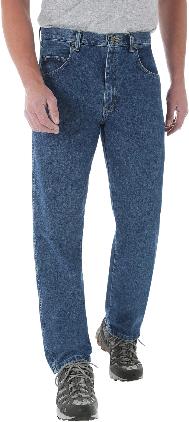 Men's Wrangler Rugged Relaxed Fit Denim shown in Navy (Blue)