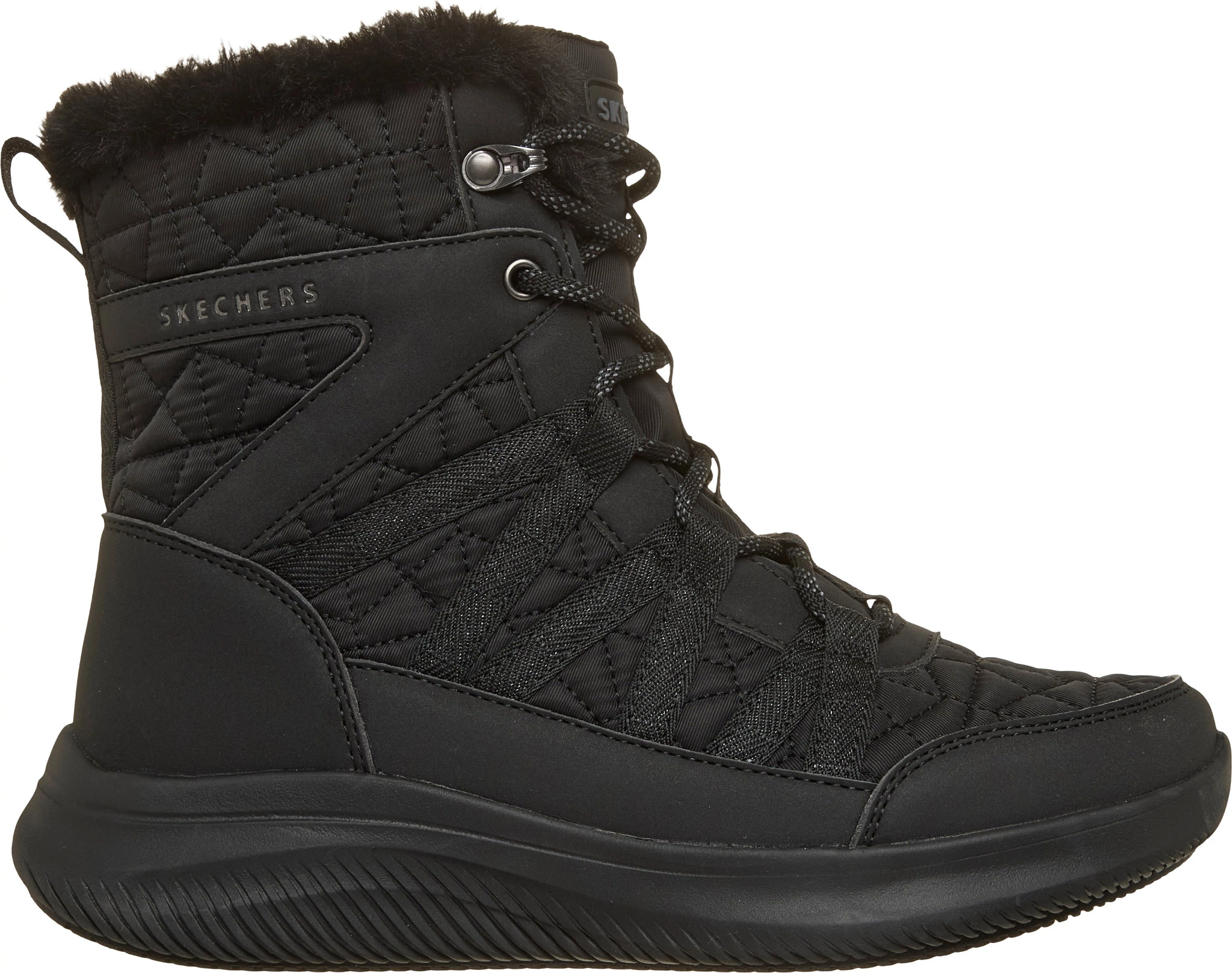 Women's Skechers Ultra Flex 4.0 Winter Rush shown in Black (Black)