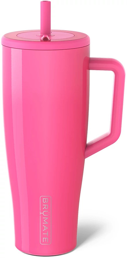Brumate Era 40oz Straw Tumbler shown in Neon Pink (Pink)