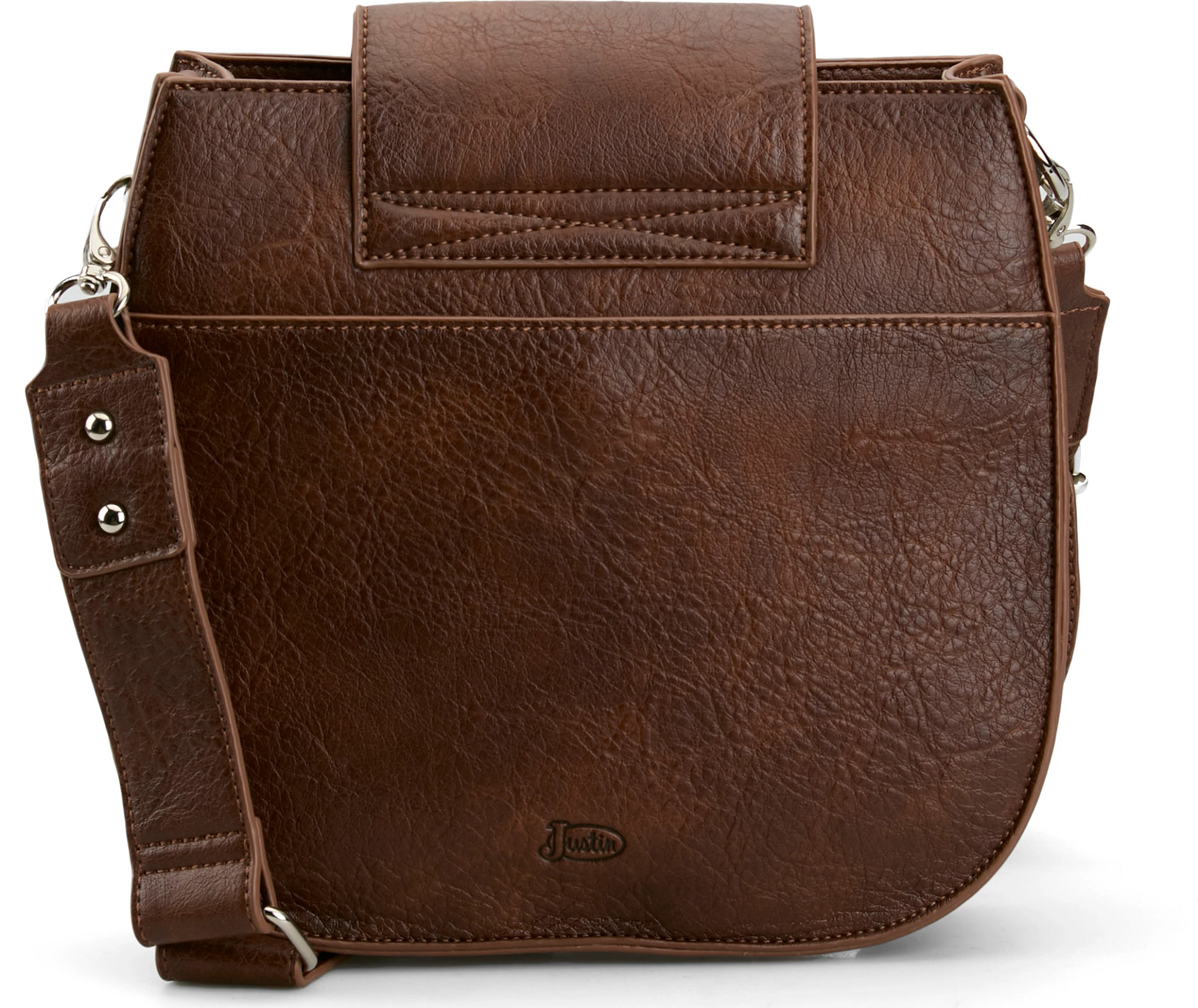 Justin Ladies Saddle Bag Brown W/Faux Turquoise Concho | Justin Boots
