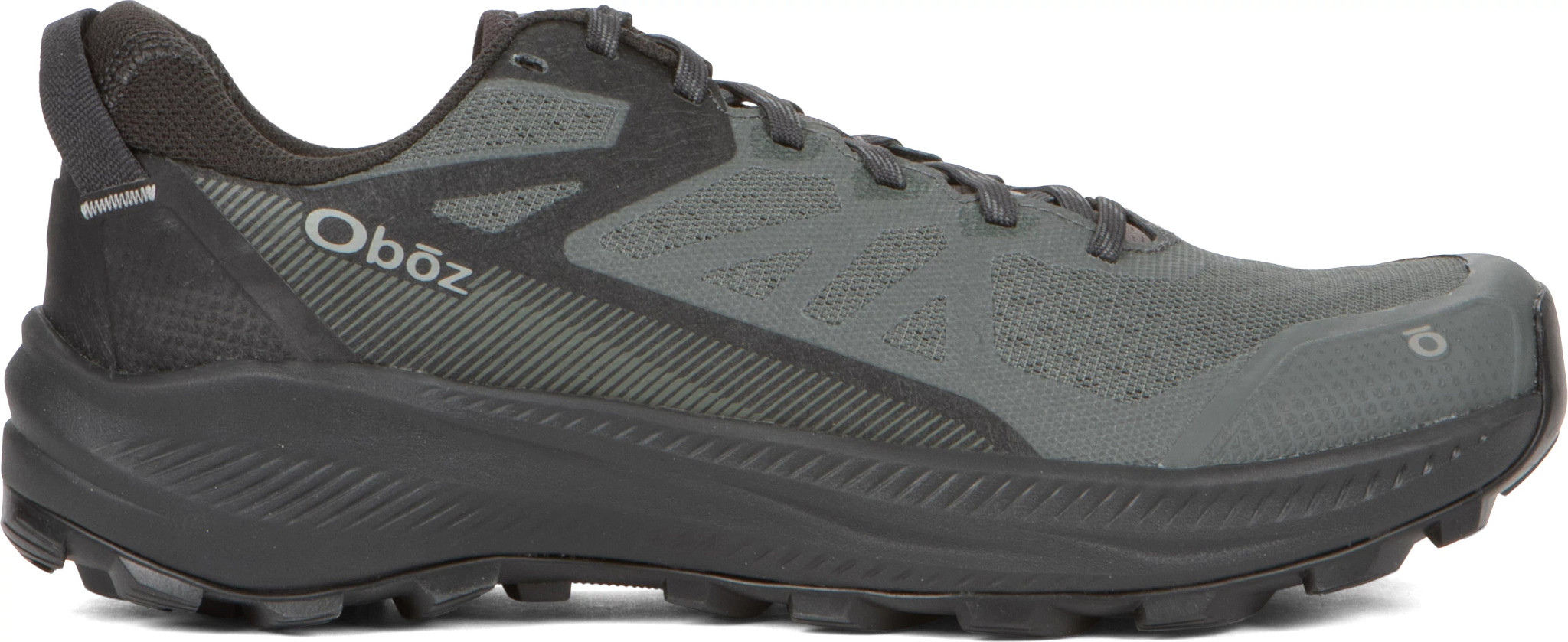 Men's Oboz Katabatic Low Trail Runner shown in Charcoal (Grey)
