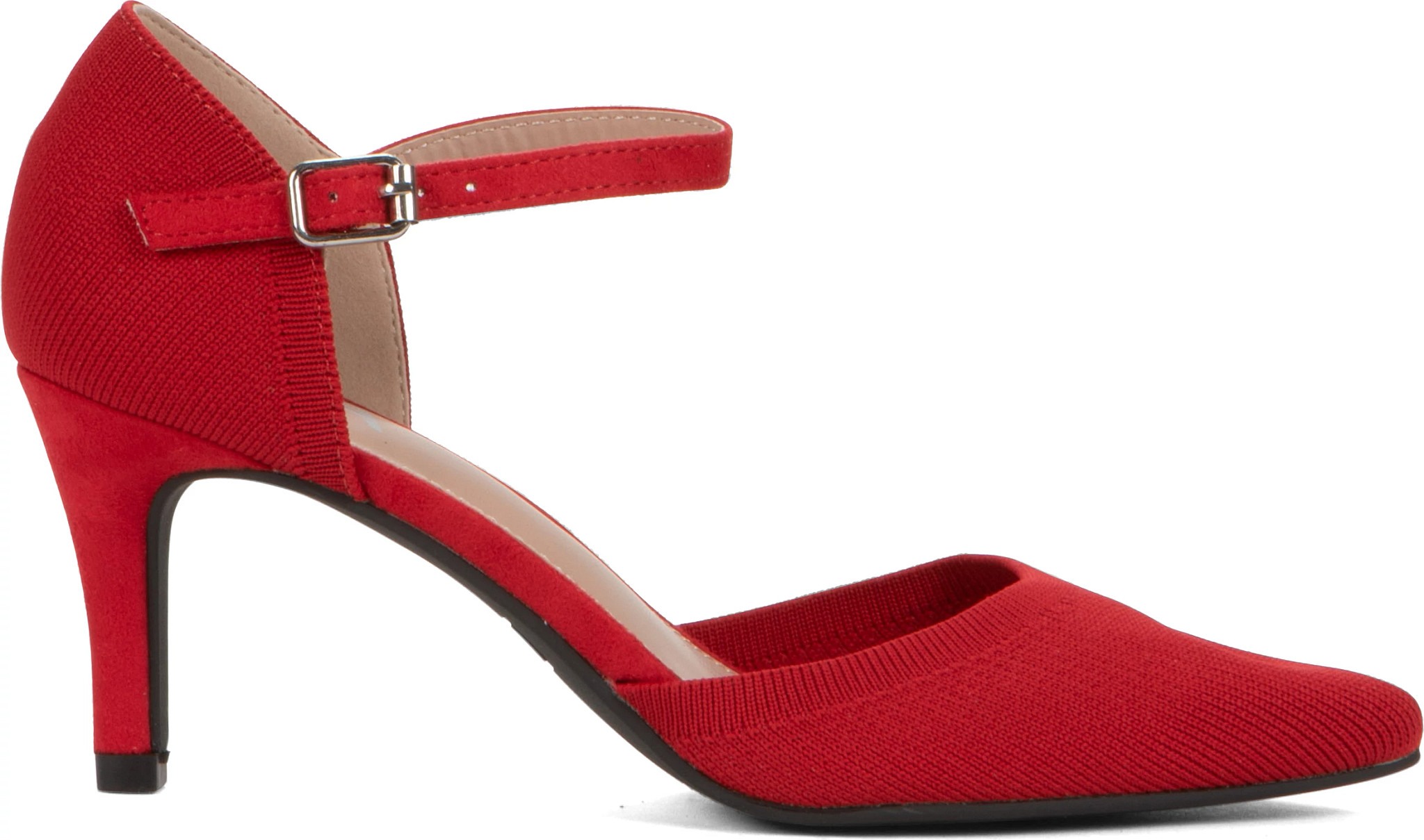 Women's Mia Bivi Quarter Strap Pump shown in Red Knit (Red)