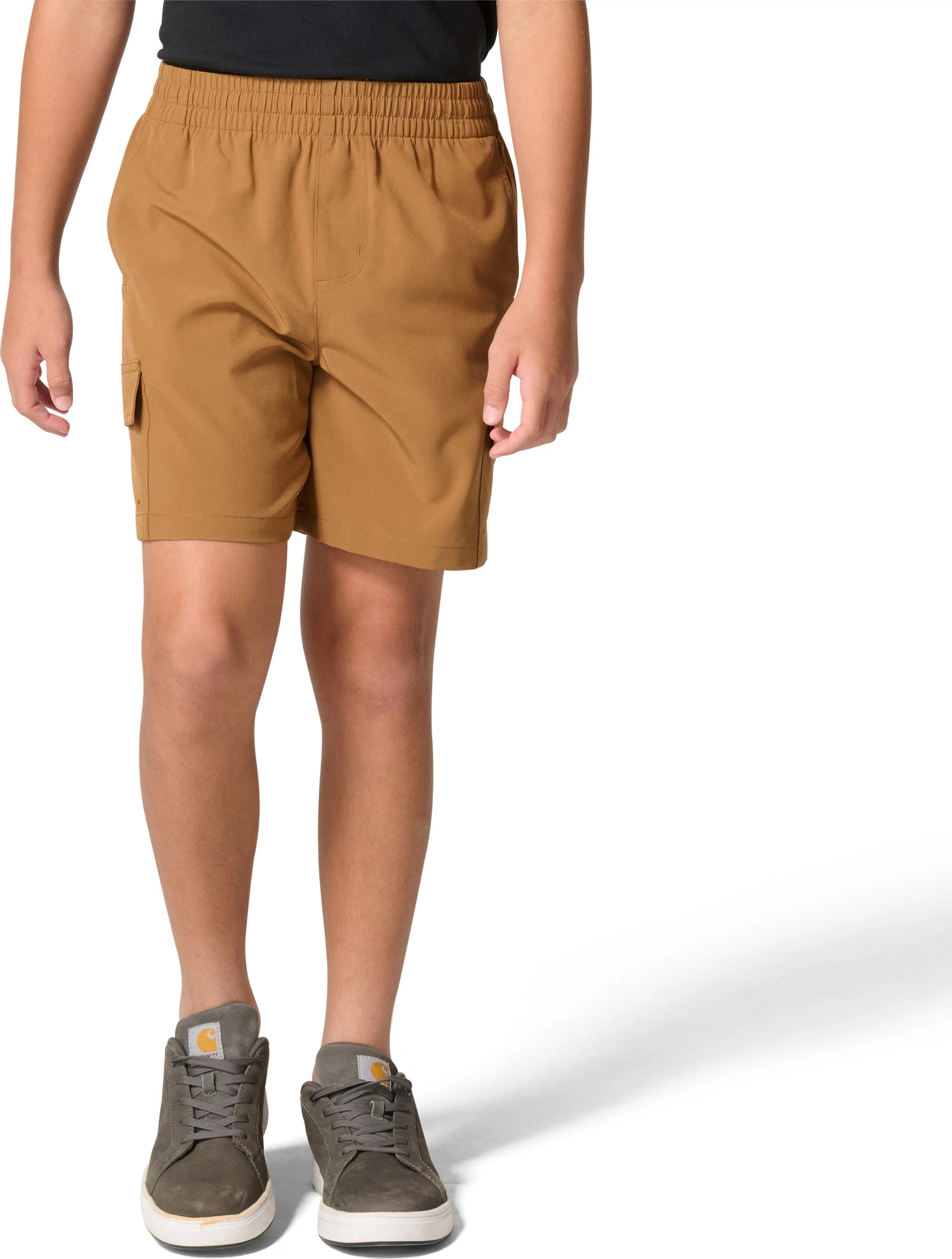 Boy's Carhartt Rugged Flex Ripstop Cargo Work Short shown in Dark Khaki (Tan)