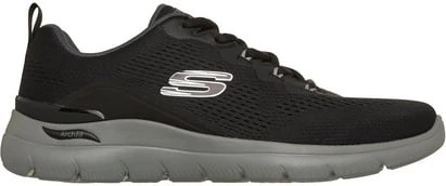Men's Skechers Arch Fit Summits Kravel Runner shown in Black Charcoal (Black)