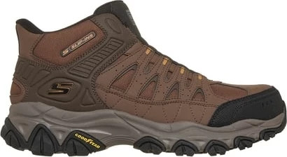 Men's Skechers Slip Ins Work Steel Toe After Burn M.Fit 2.0 Brimrock Hiker shown in Brown Orange (Brown)