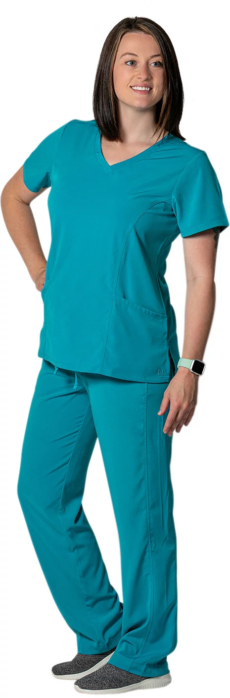 Women's Willow Brook Zoe V Neck shown on model 