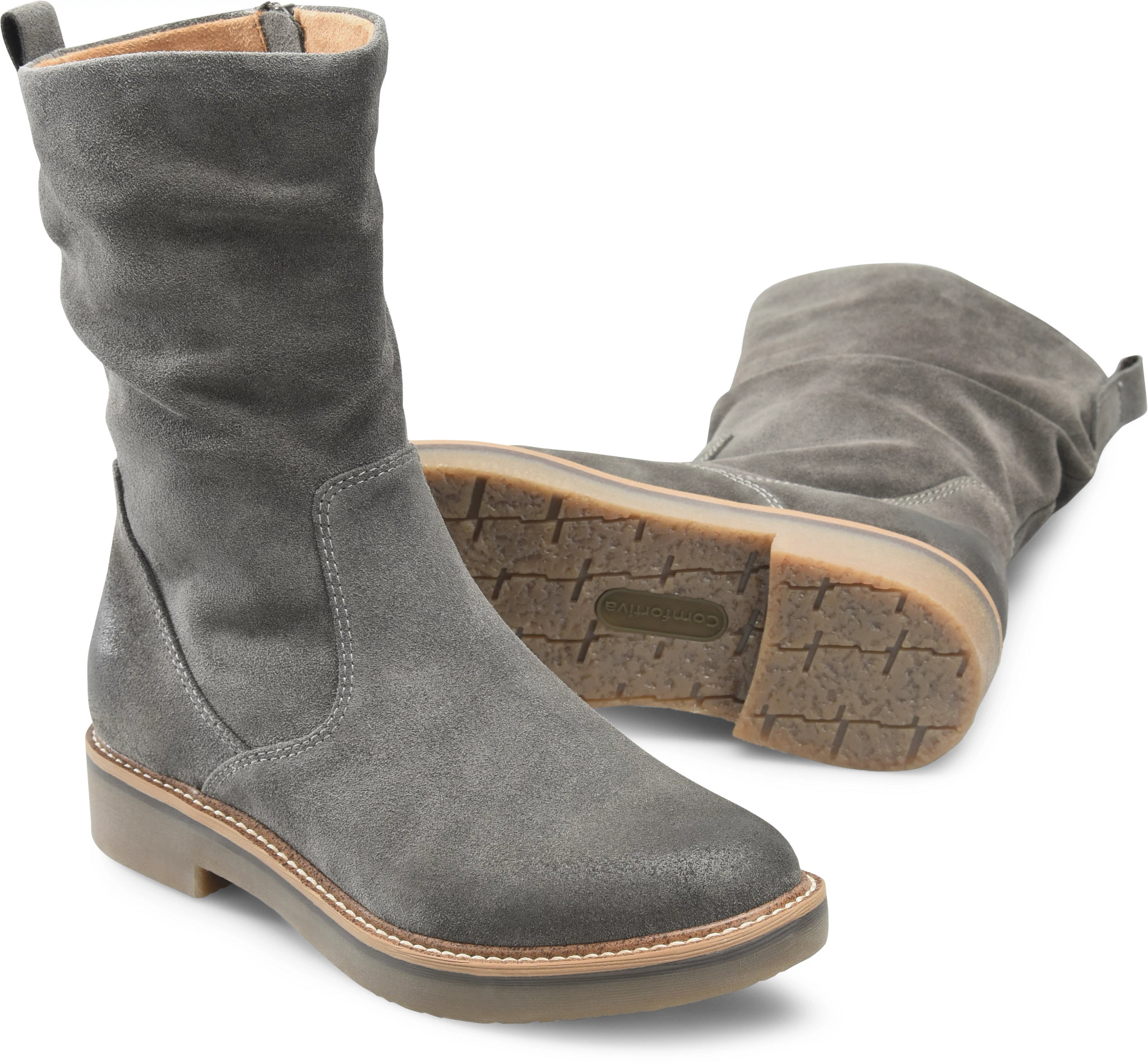 Grey suede womens on sale boots