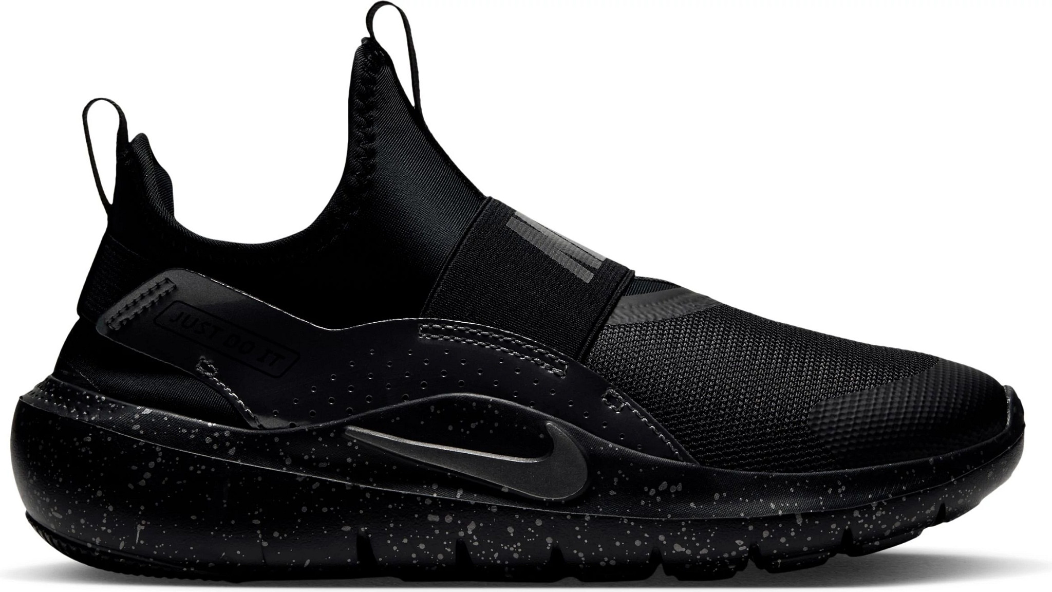 Youth Boy's Nike Flex Runner 4 shown in Black/Metallic Dark Grey (Black)