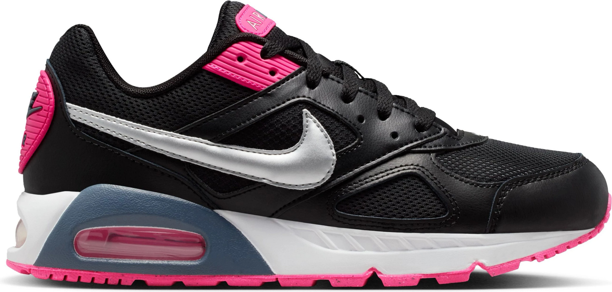 Women's Nike Air Max Ivo shown in Black/Pink Flash/Silver (Black)