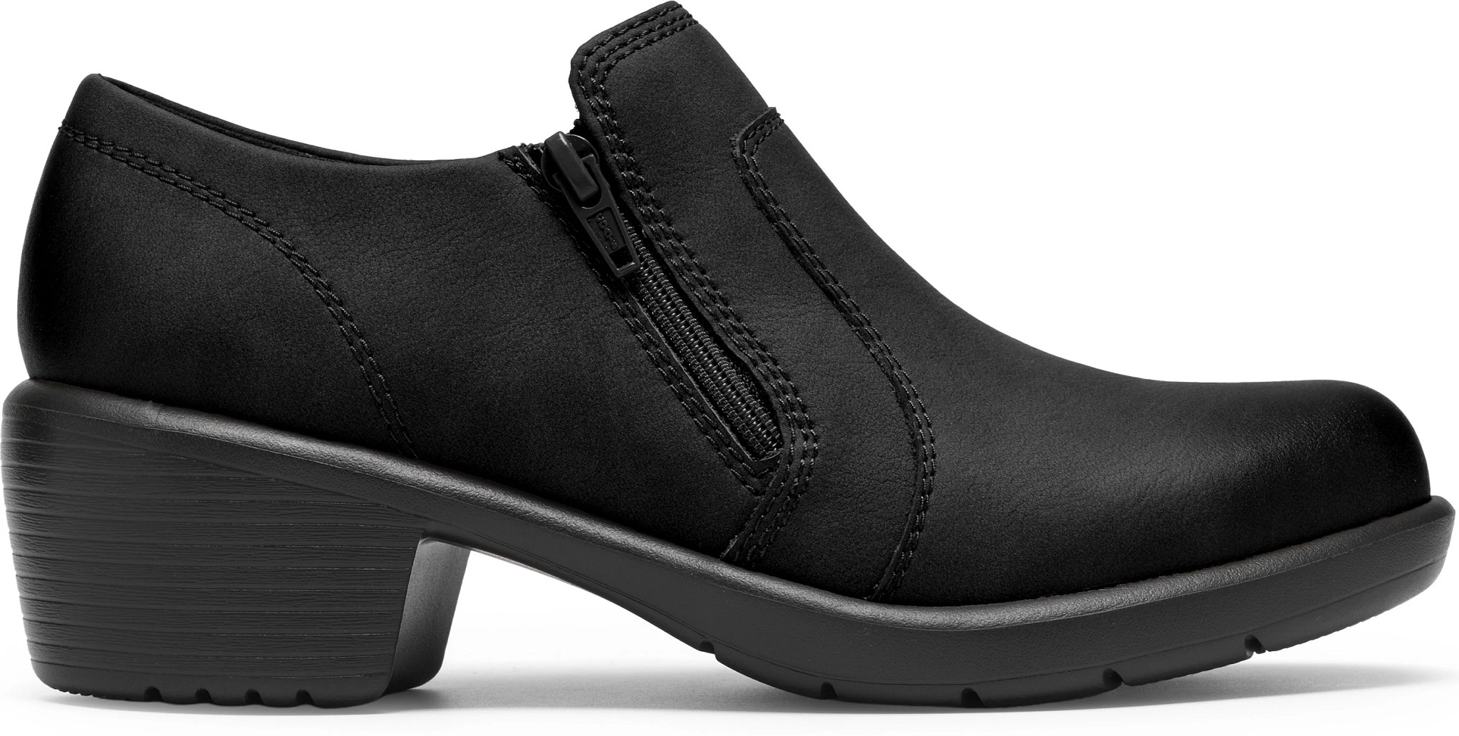 Women's Clarks Kynnzie Slip On shown in Black (Black)