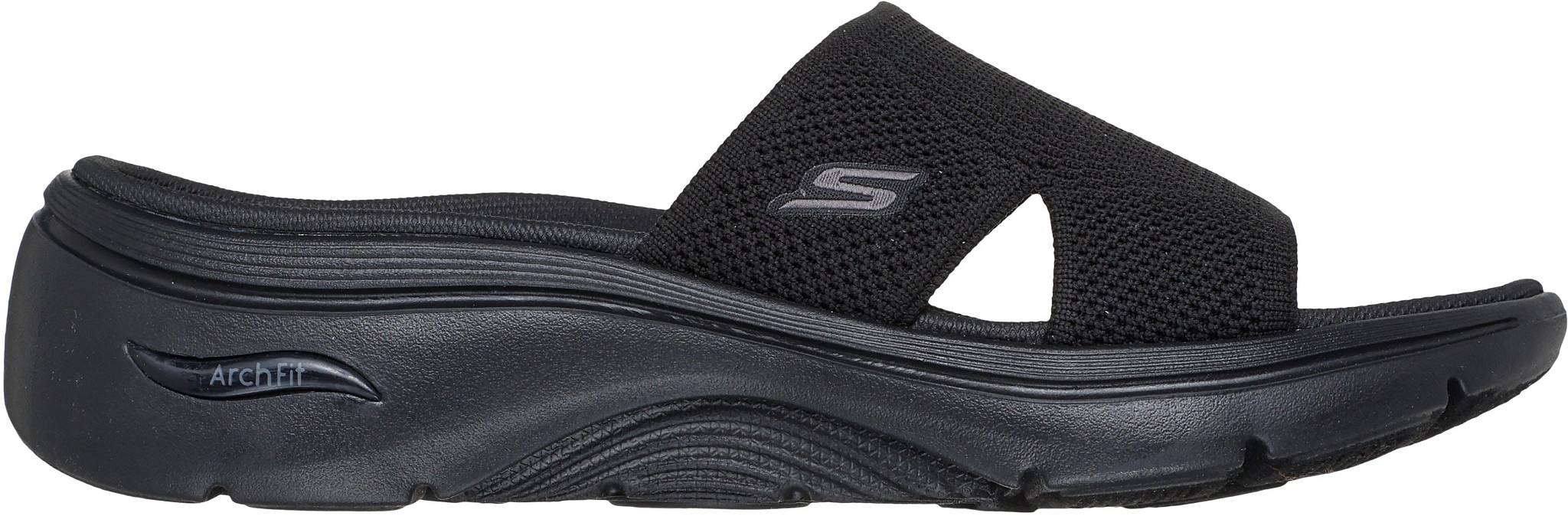 Women's Skechers Gowalk Arch Fit 2.0 Dakota Slide shown in Black (Black)