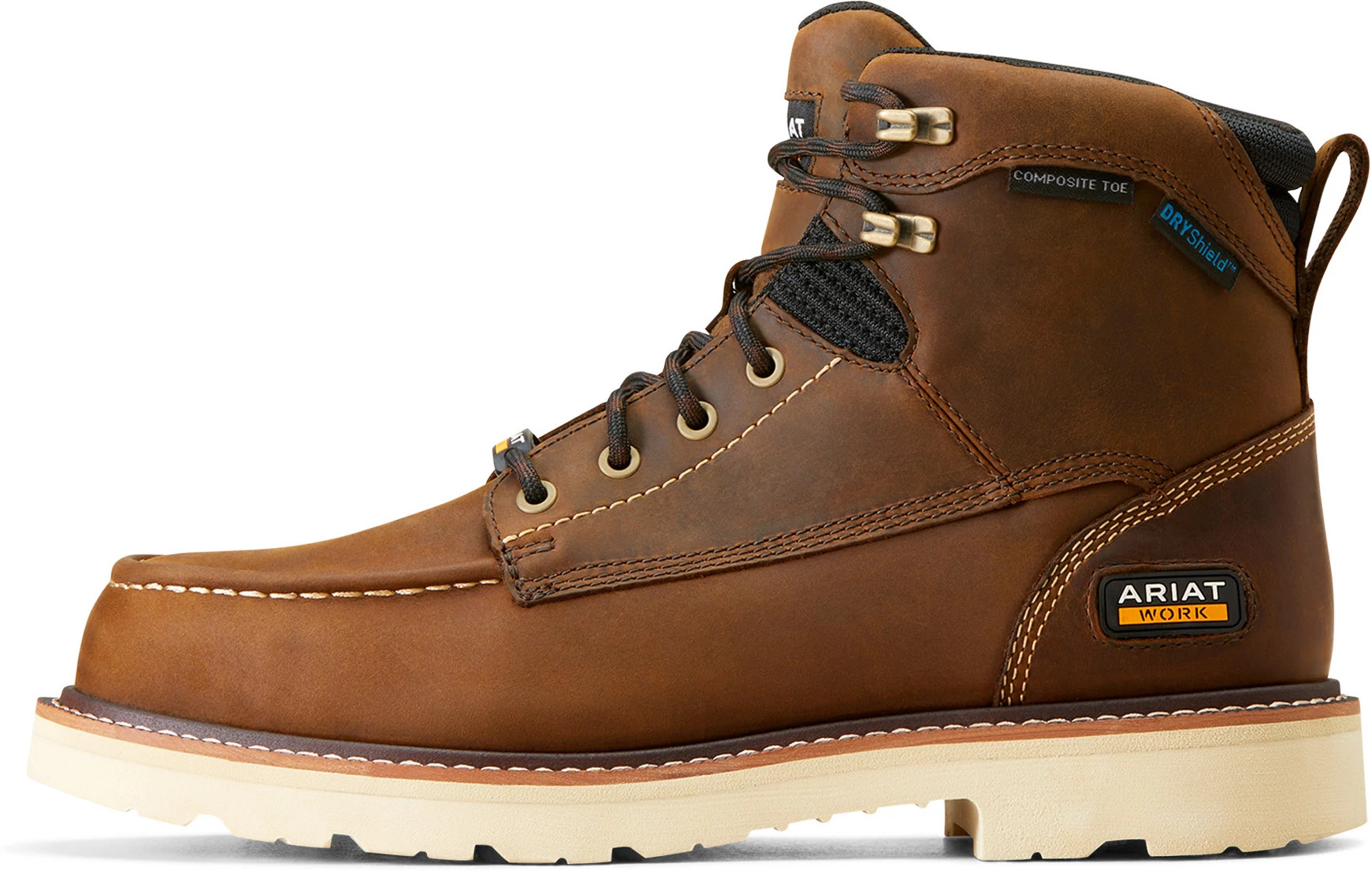 Men's Ariat 6 Inch Waterproof Composite Toe Eh Rebar Lift shown in Brown (Brown)