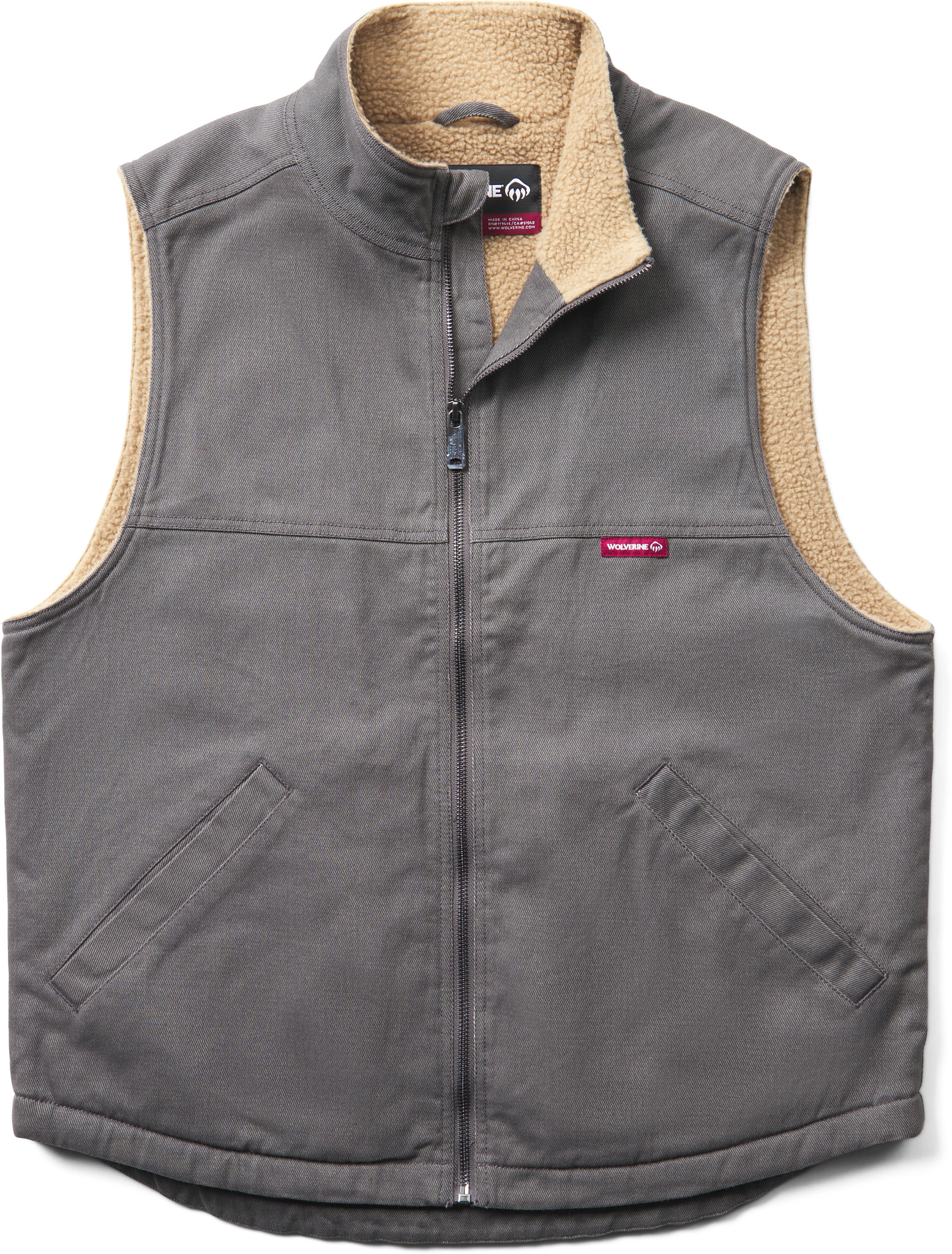 Men's Wolverine Upland Sherpa Lined Vest shown in Greystone (Grey)