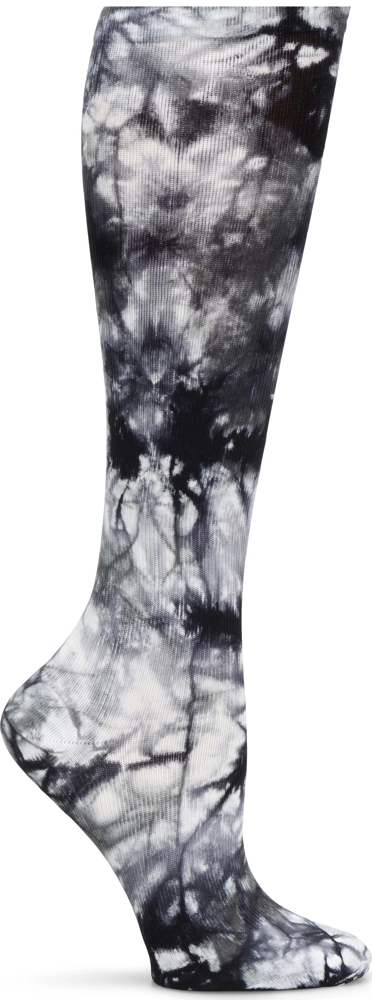 Extra Wide Calf Compression Socks se muestra en la Black Tie Dye (Te&ntilde;ido Anudado)