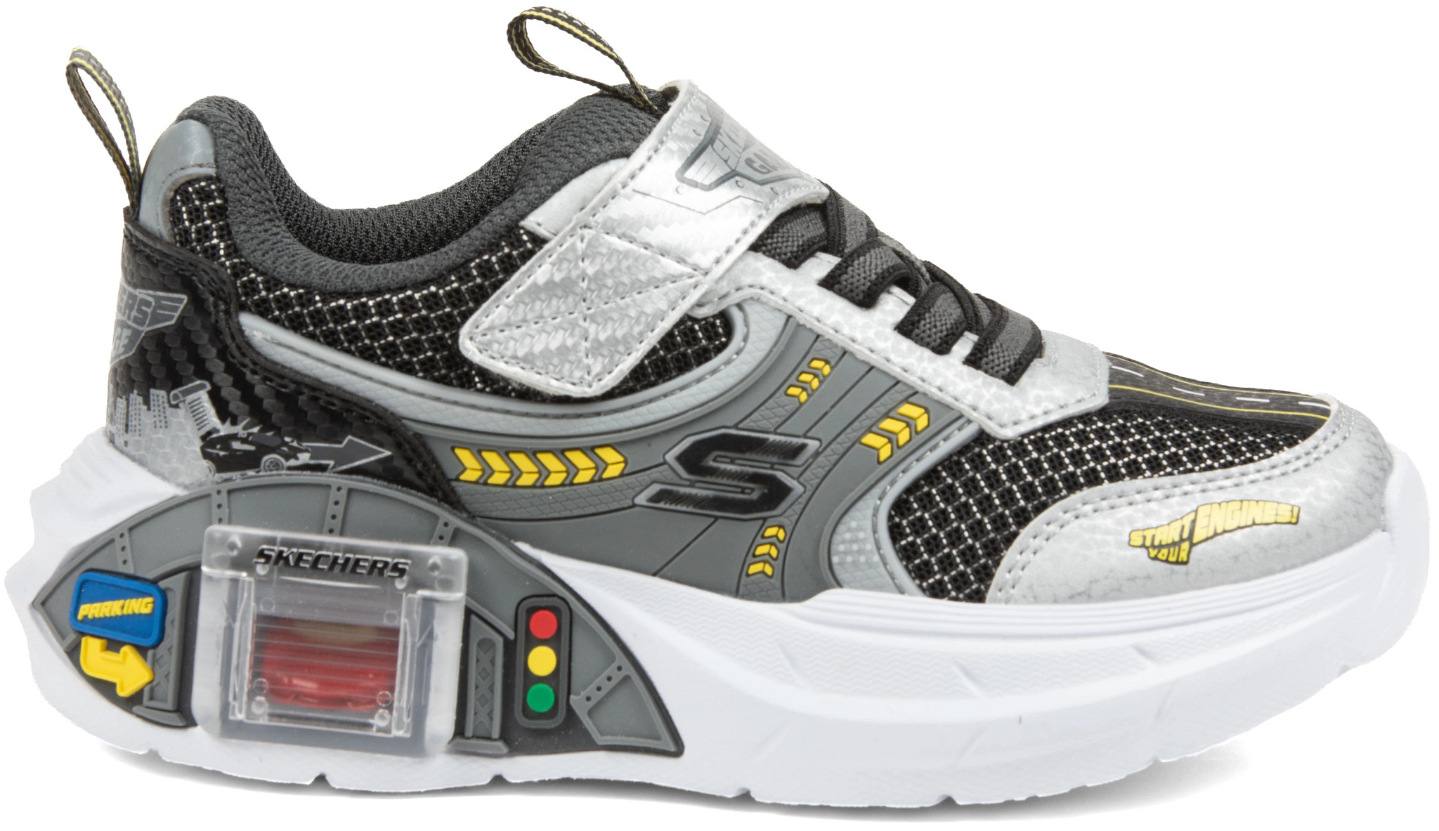 Boy's Skechers Garage & Two Toy Cars  shown in Black/Silver (Black)