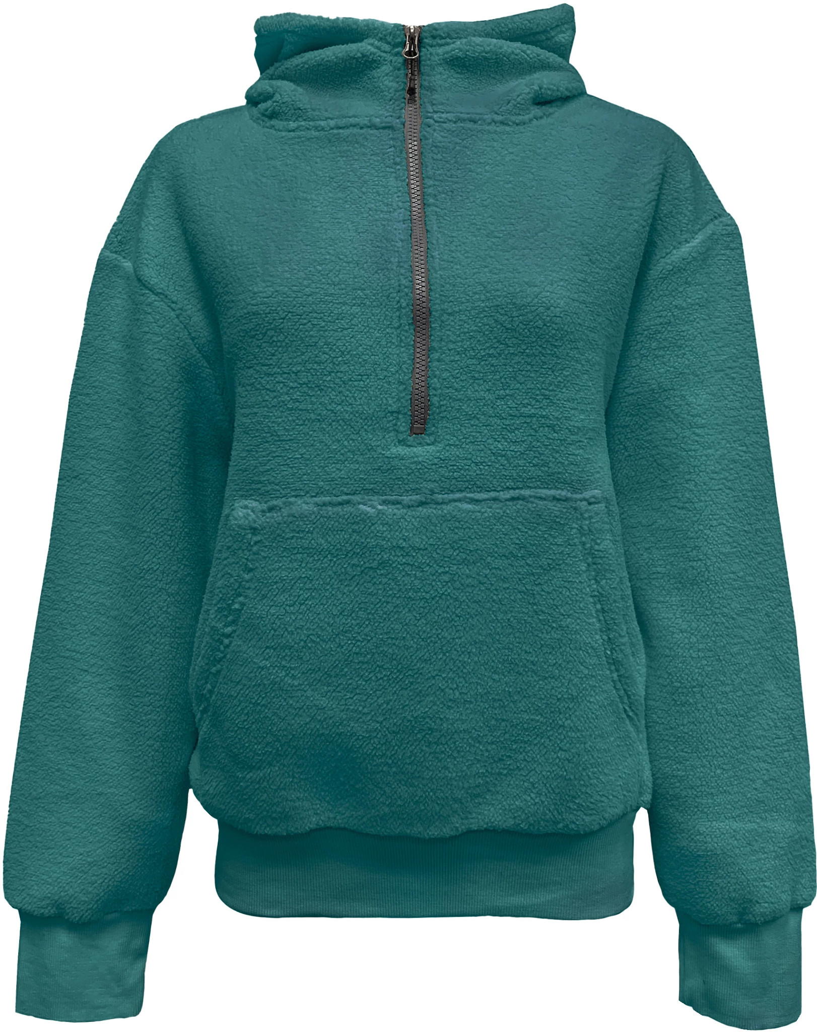 Women's Pacific Teaze Sherpa Hoodie Quarter Zip shown in Turquoise (Blue)