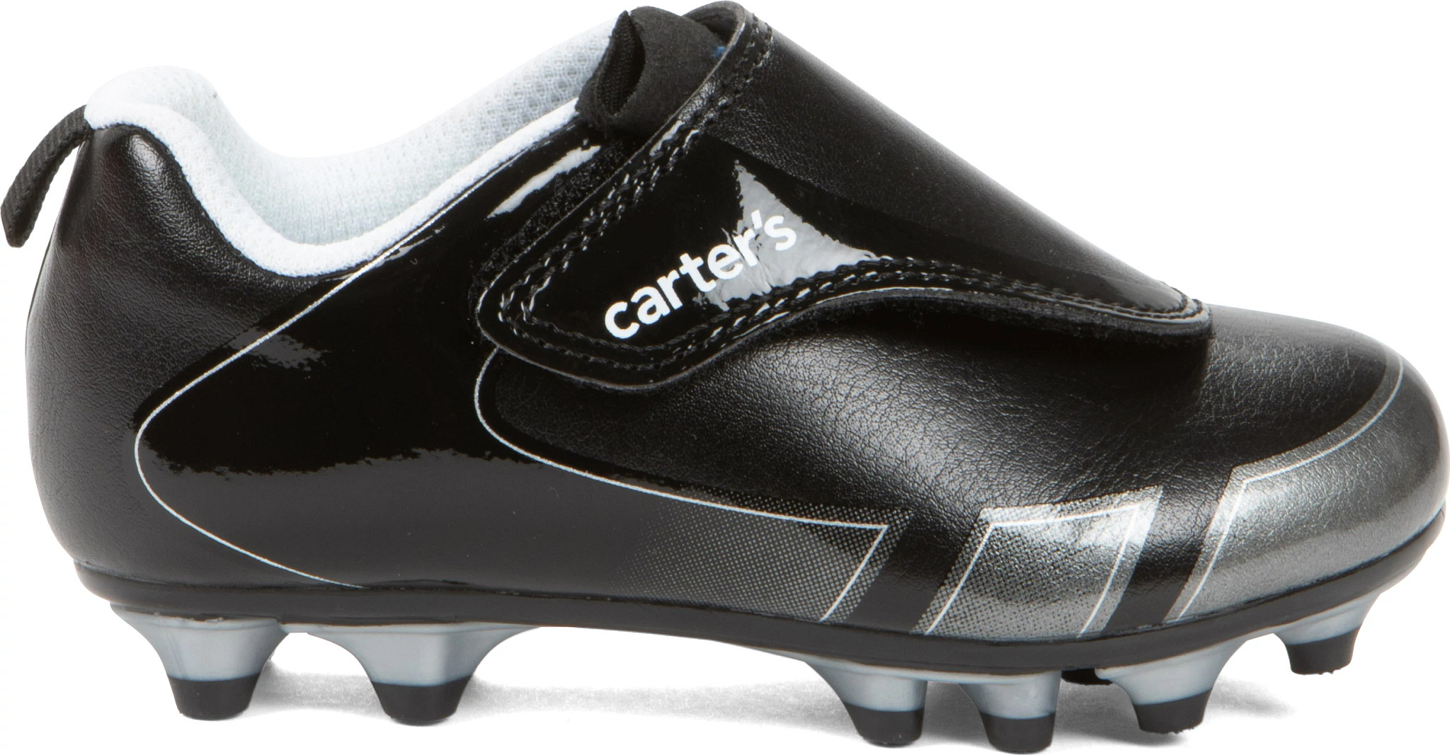 Toddler Boy's Carters Fica Velcro Soccer Cleat shown in Black (Black)