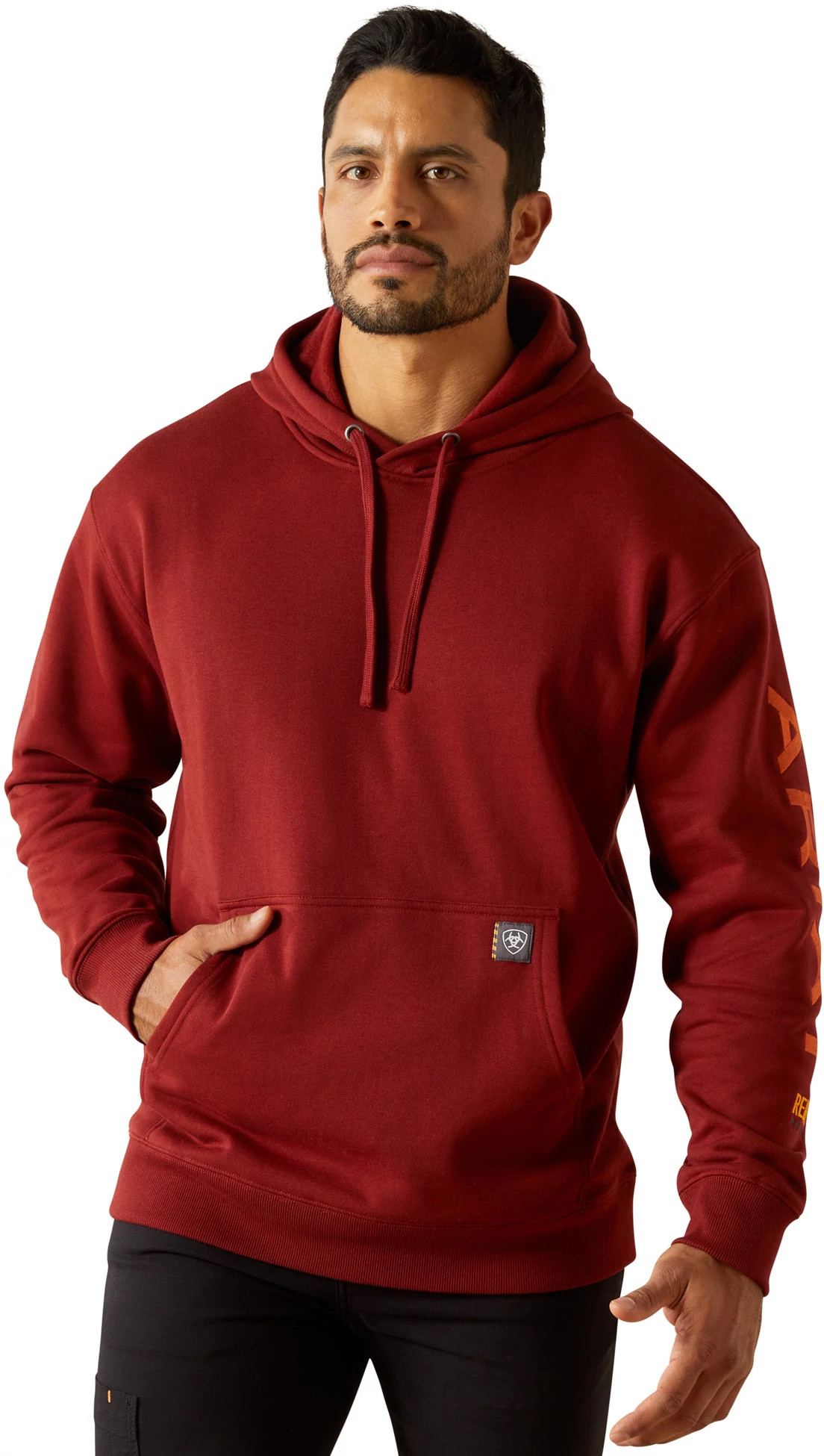 Men's Ariat Graphic Logo Hoodie shown in Russet Brown/ Clay (Brown)
