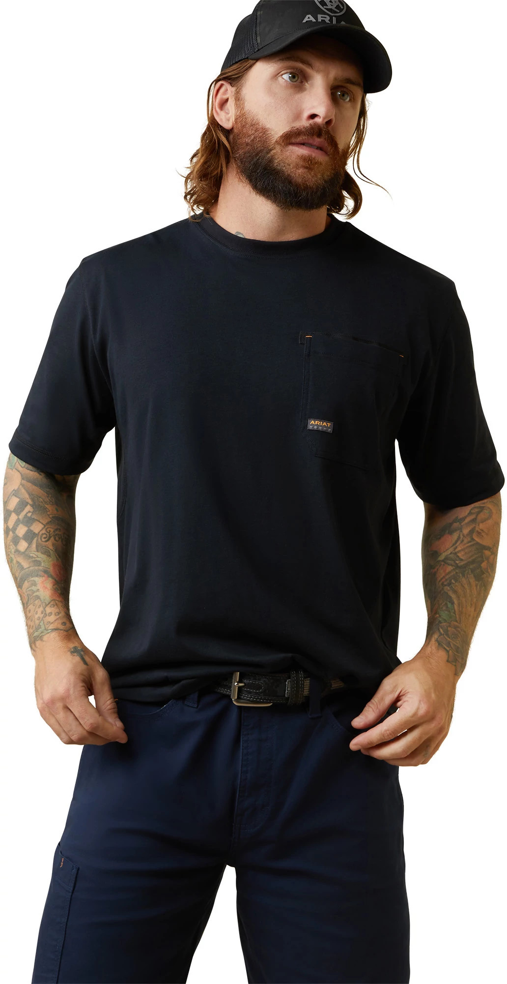 Men's Ariat Rebar Workman Born For This T-Shirt shown in Black (Black)