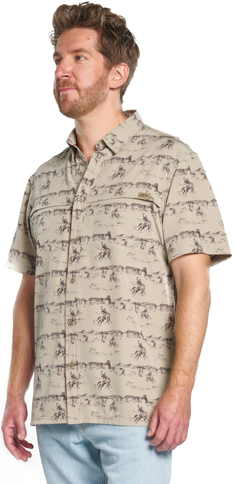 Short Sleeve Button Up Shirt shown in Fallen Rock (Tan)