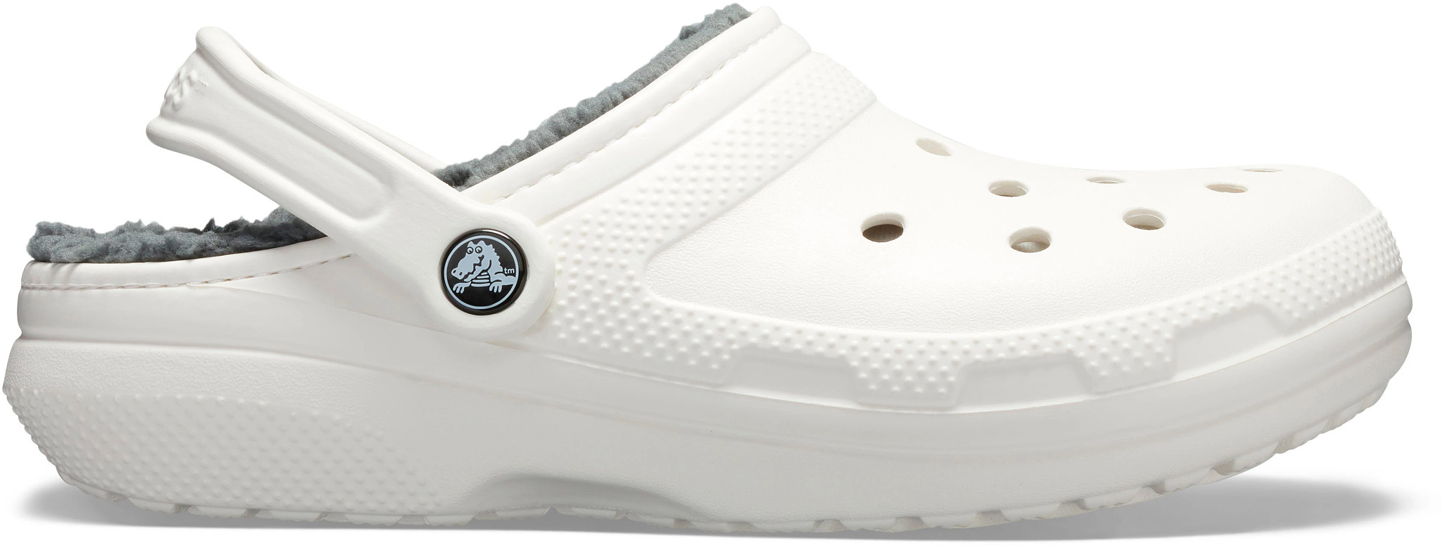 Women's Crocs Classic Lined Clog shown in White (White)