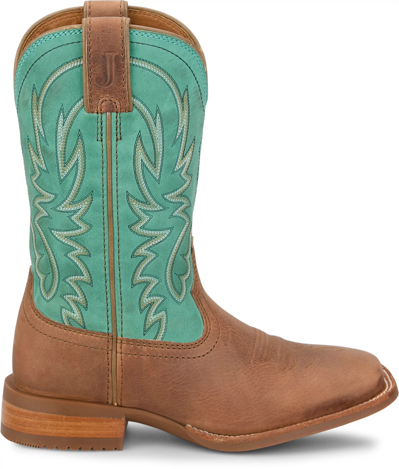 Women's Justin Boots Ryley 11" Western shown in Tan (Teal)