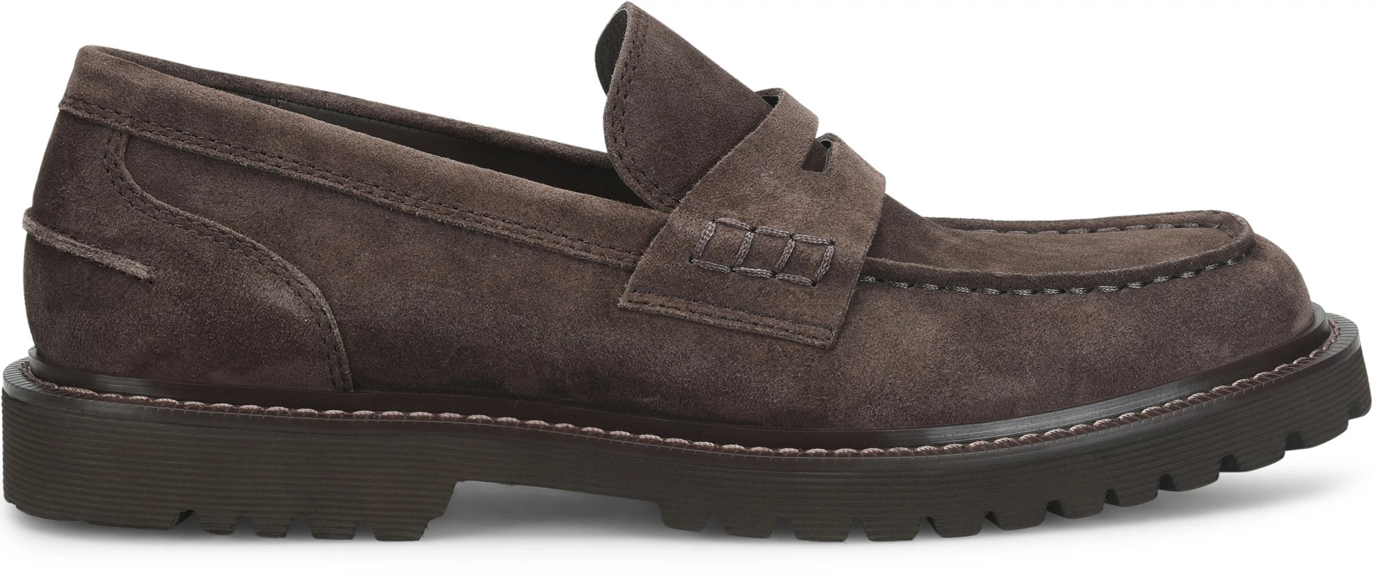 Waylon Leather Penny Loafers se muestra en la Lince Dark Brown (Caf&eacute;)