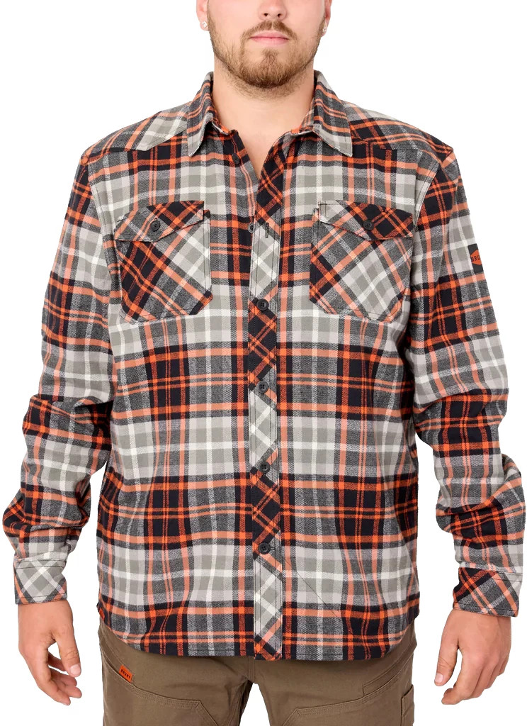 Brunt Workwear Heavy Flannel shown in Grey Plaid (Grey)