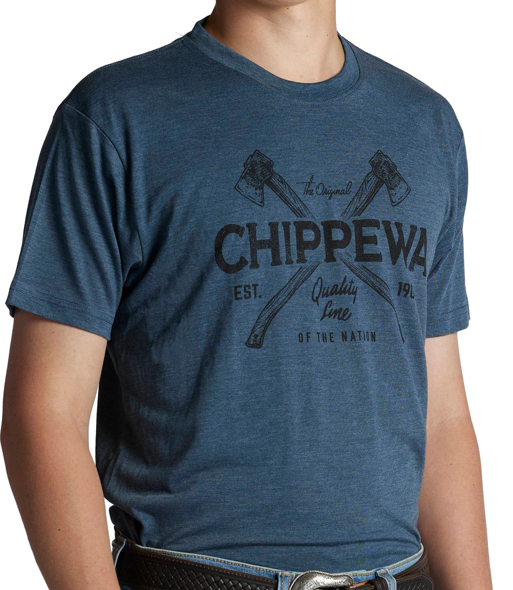 Cross Axe Tee se muestra en la Indigo Heather (Azul)