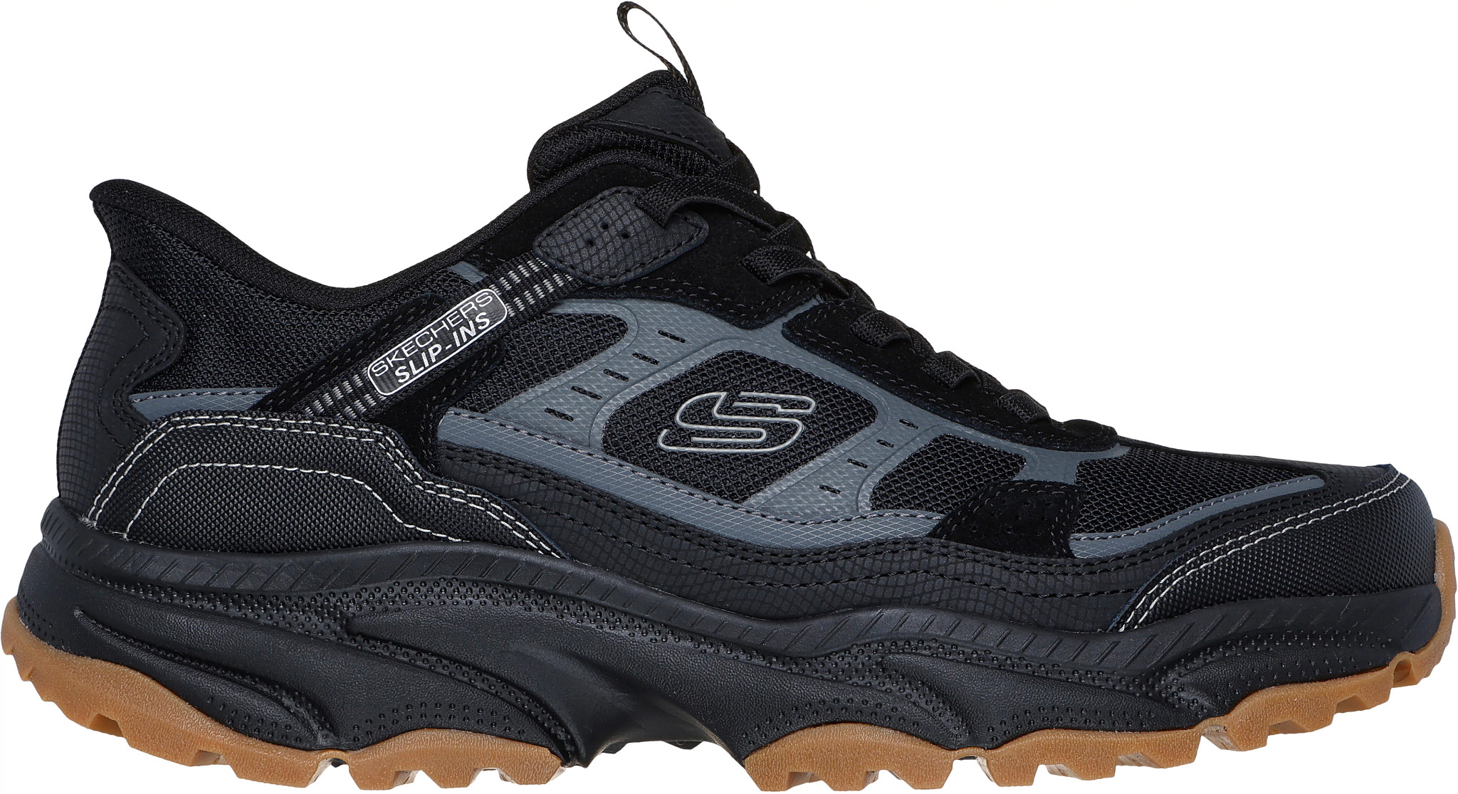 Men's Skechers Slip-Ins Vigor AT Runner Vigor At Runner shown in Black Gum (Black)
