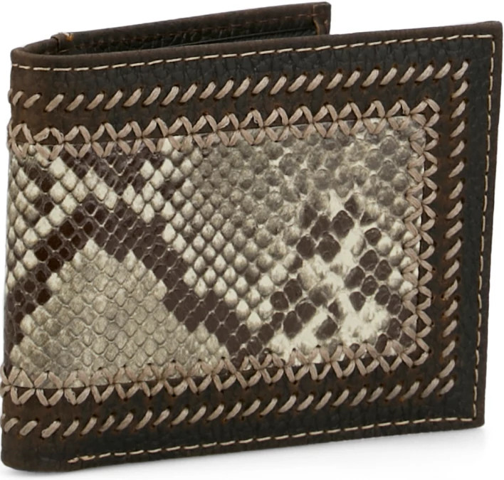 Tony Lama Genuine Leather Men's Large Wallet se muestra en la Black (Negro)