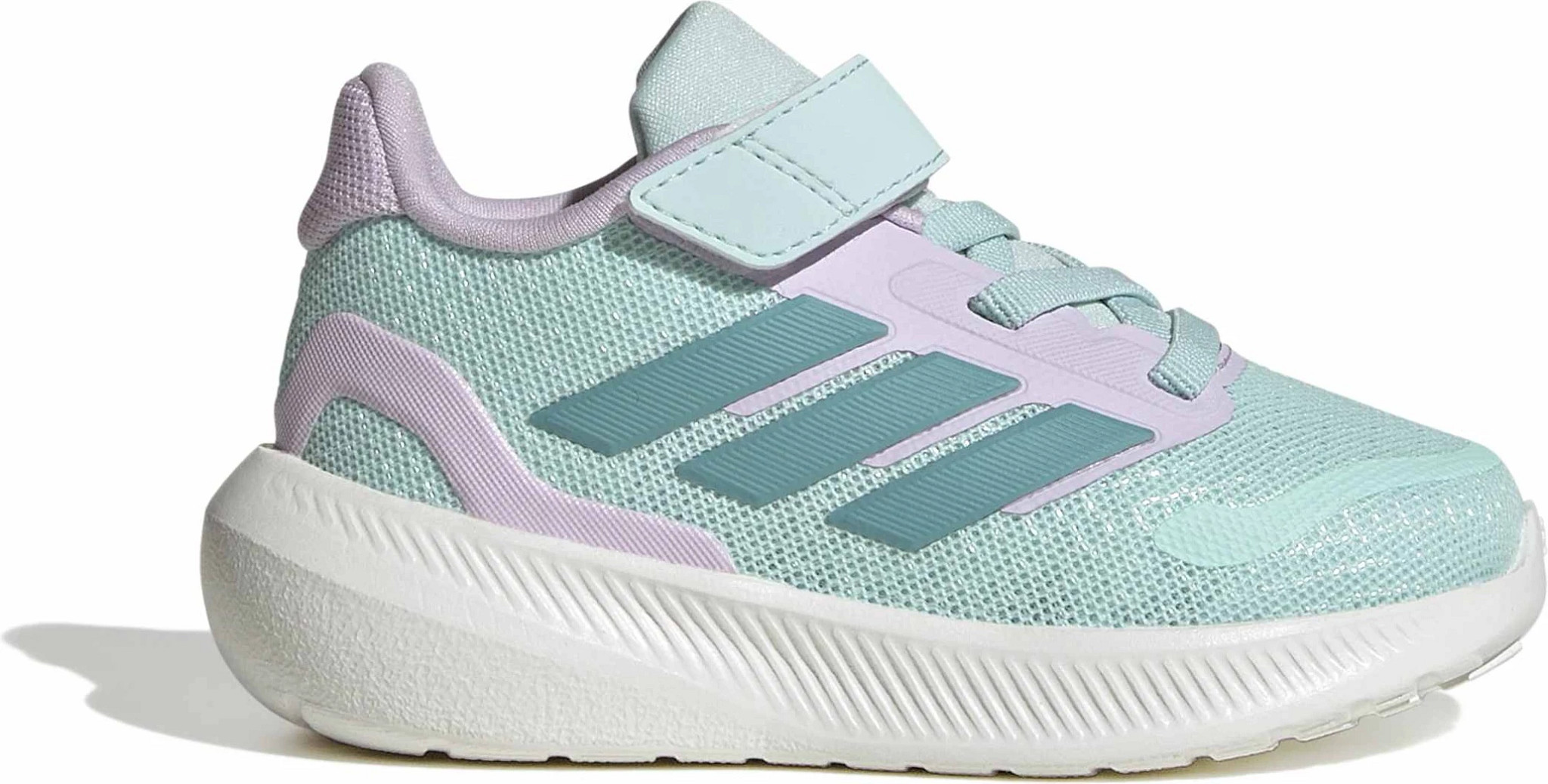 Toddler Girl's Adidas Run Falcon 5 El shown in Mint/Lavender (Green)