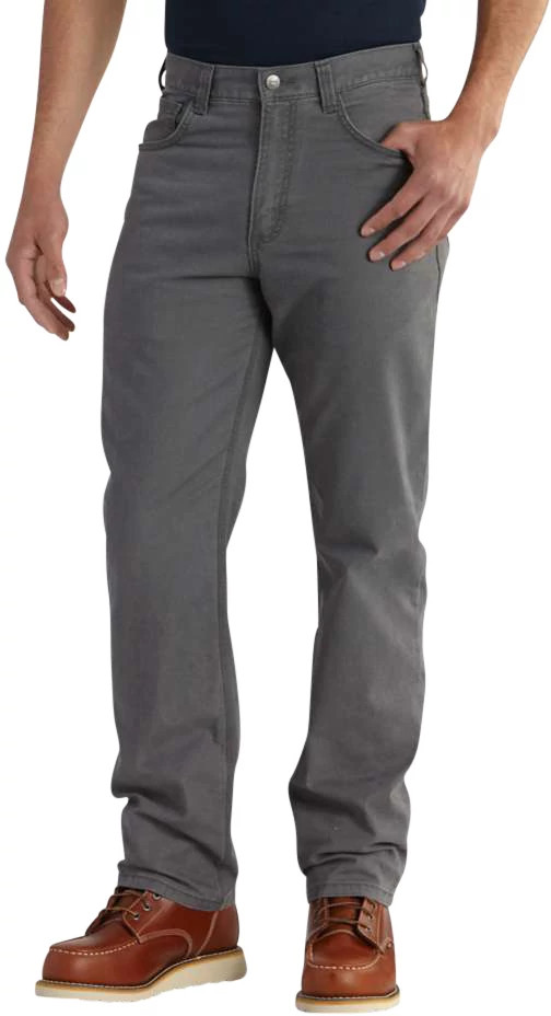 Men's Carhartt Rugged Flex-&laquo; Canvas 5 Pocket Work Pant shown in Grey (Grey)