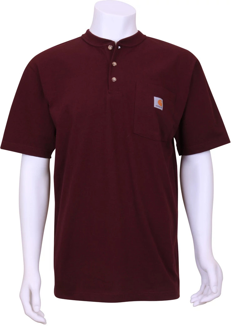 Men's Carhartt Workwear Pocket Henley shown in Burgundy (Burgundy)