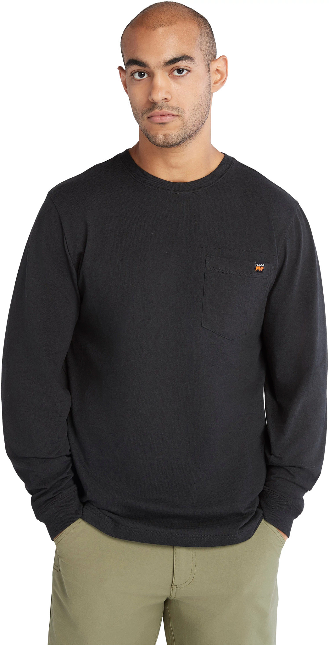 Men's Timberland Pro Core Pocket Long Sleeve T-Shirt shown in Black (Black)