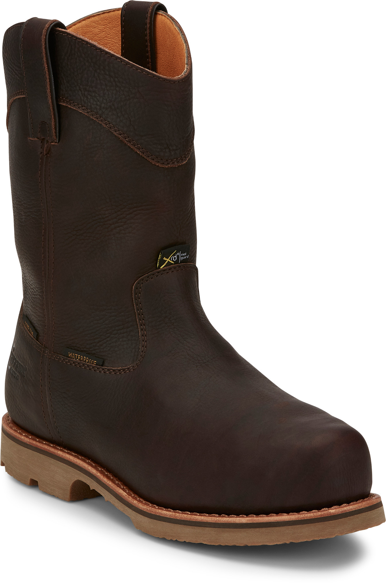 Pull on composite outlet toe work boots