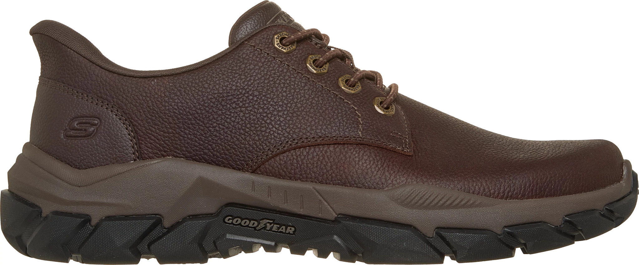 Men's Skechers Slip-Ins Santoro Reeve Bungee Lace shown in Red Brown (Brown)