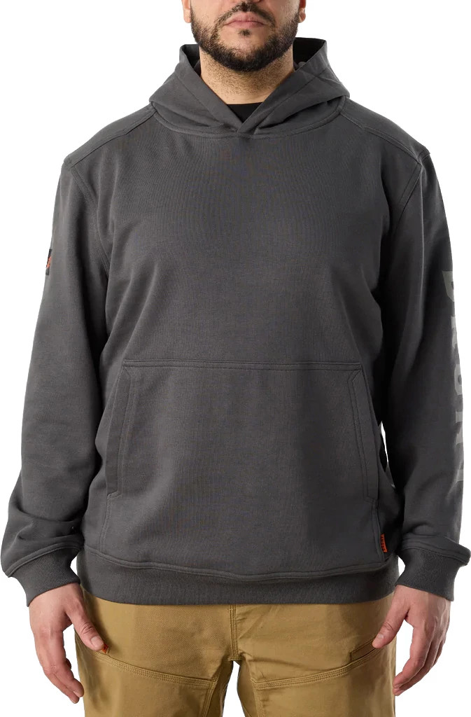 Brunt Workwear Levin All Season Logo Hoodie shown in Carbon (Grey)